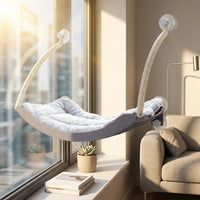 Hanging Cat Bed, Window Cat Bed with Hammock Replacement Core (Scratch Pad), Frame Cat Hammock, Space Saving Window Perch for Sunbathing