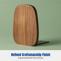 Wooden Bookend, Creative Desktop Book Rack, Minimalist Office Book Holder, Walnut & Beech, Ins Style