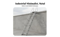 Aluminum Alloy Ladder with Handrails Heavy Duty Welded Aluminum Stair Anti-Slip Steps Rooftop Climbing Ladder for Homeowners, Rooftops, Outdoor, Roof