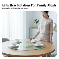 Glass Dining Table Turntable Smoothly Rotating Rotation Dining Table Turntable Easy to Clean Glass Rotating Tray for Families, Banquets, Restaurants