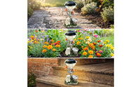 Welcome Dog Statue with Basin Automatic Dog Statue with Solar Light for Walkway