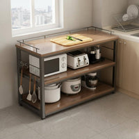 Large Capacity Microwave Oven Stand Stable and Sturdy Kitchen Island Workbench Heavy Duty Utility Table Adjustable Shelves for Pantry