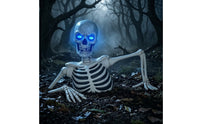 Groundbreaker Skeleton Half-Buried Halloween Skeleton Articulated-Looking with Chest Cavity for Homeowners, Yard