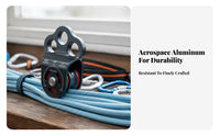 7075 Aviation Aluminum Three-Hole Climbing Pulley CE Certified Mountaineering Transport Pulley High Strength Safety Equipment Lightweight for Mountaineers, Climbers, Arborists, Airborne Work, Hauling Systems, Ziplining