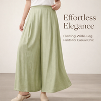Straight Leg Trousers Ladies Casual Cropped Style for Women, High Waist Loose Fit Pants for Office Wear and Work