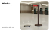 Heavy Duty Base Retractable Belt Stanchion Wear-Resistant Stainless Steel Queue Pole Belt Barrier Post for Event Organizers, Security Personnel, Business Owners, Airports, Hotels, Exhibition Halls, Retail Stores