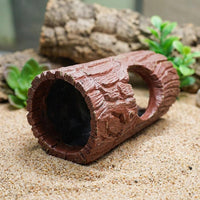 Tree Trunk Reptile Hide Cave, Resin Tree Hollow for Crested Gecko Tank Accessories, Brown Sturdy 13*20cm Reptile Hideout Shell