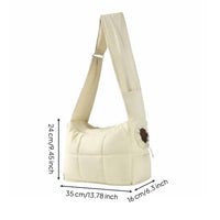 Quilted Pet Carrier Bag Hands Crossbody Pet Carrier Soft Padded Slings for Outings