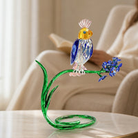 Tabletop Bird Figurine Faceted Crystal Bird Decorative Animal Statue Exquisite for Living Room, Shelf, Office