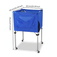 Ball Storage Cart Stainless Steel Rolling Ball Cart Basketball Storage Bin Lightweight Sports Equipment Holder Mobile