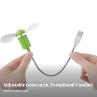 USB Gooseneck Fan Plug and Play Flexible Gooseneck Fan Low Power Consumption for Office Workers, Commuters, Travel, Dorm Room, Library