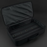 Hook-and-Loop Strips Guitar Pedal Board Carrying Case Cable Pass-Through Holes Clamshell Pedal Case Padded Soft-Lined for Guitarists, Musicians