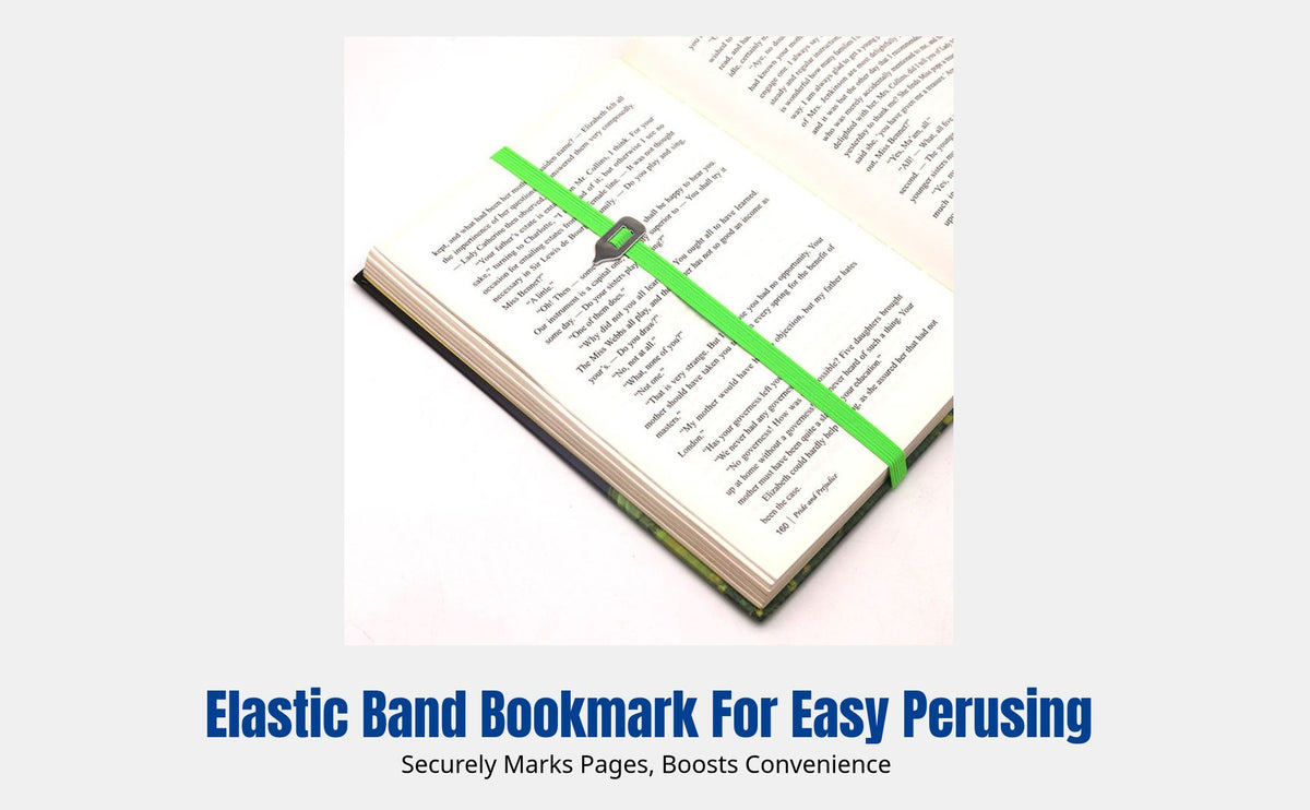 PU Leather Elastic Bookmark, Compass Metal Book Strap, Colorful Marker