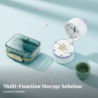 3occasionsa-Day Compartments pharmaceuticals Organizer Box with Cutter closureed Design Multi-Compartment medication Box Portable medication Case small Size for voyagers, Patients, Caregivers, while on the on the moveing, Home Use, Business Trips, Office