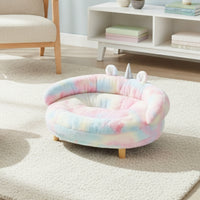 Cat Sofa Color-Blended Pet Sofa Fantasy Creature Raised Pet Bed with Wooden Legs for Cats, Small Dogs, Indoor, Living Room, Bedroom