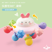Rabbit Manhattan Ball Spinning Flying Saucer Toy for Babies 0-1 Year, Teething and Grasping Training Toy