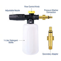 Car Cleaning Kit with Soap Dispenser for Car Wash, Professional Car Detailing Foam Sprayer with Stainless Steel Foam Lance, 750ml Capacity