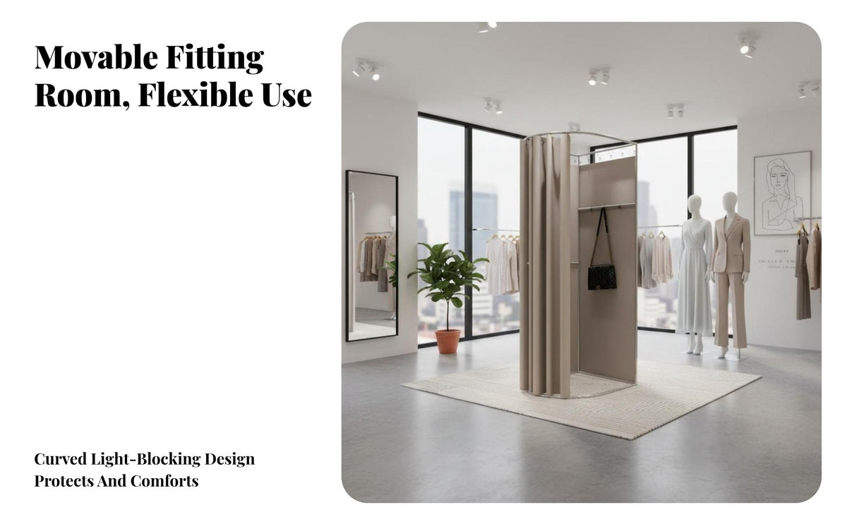 Easy to Assemble Portable Fitting Room Stable Structure Unrestricted Standing Dressing Room Sturdy Frame Unrestricted Standing Changing Booth Long-Lasting for Boutique Owners, Event Organizers, Clothing Shop S, Shopping Malls, Temporary Shops, Exhibition