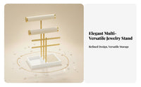 Crossbar Jewelry Stand Detachable Design 3 Tier T Bar Jewelry Stand Necklace and Earring Holder Space Saving for Women