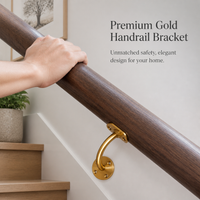 316L Stainless Steel Wall-Mounted Stair Handrail Bracket, Gold Finish