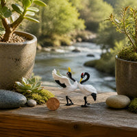 Miniature Crane Figurines for Micro Landscape Decor