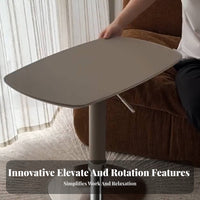 Italian Design Rotating raiseTop circular table Height-Adjustable Nightstand Multi-Functional Indoor Furniture Space-Saving for Apartment Dwellers, Residents, Adults, Living Room, Small areas, Home Office, Reception Area