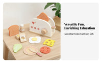 Pretend Breakfast Appliance Set Beech Wood Toy Breakfast Set Smooth for Children
