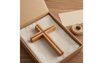 Grooved Wooden Wall Hanging Handmade Wooden Hanging Ornament Easy to Hang Hand Carved Cross