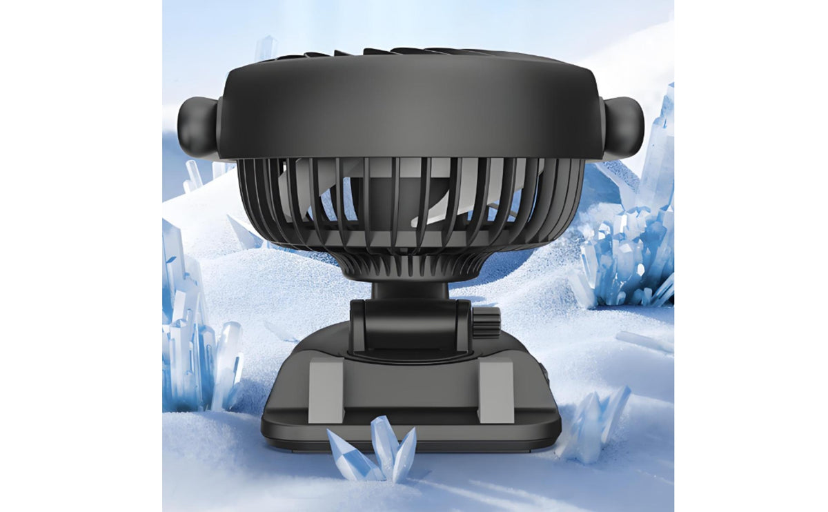 Dashboard Mount Phone Holder Fan Multi-Angle Suction Cup Fan Foldable