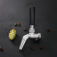 Threaded Stainless Steel Tap Beer Faucet Black Beer Faucet with Lever Handle Polished Chrome Hardware Sanitary for Homebrewers, Kegerator, Keezer, Home Bar