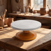 Pottery Turntable with Circular Grooves Guide Circles Rotating Work Surface Smooth Rotation Cake Decorating Turntable for Potters, Sculptors, Kitchen