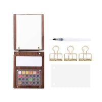 Compact Loose-Leaf Watercolor Kit Wooden Travel Watercolor Set Sturdy Art Supplies for Beginners, Sketching