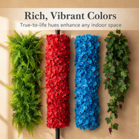 Artificial Tree Bark Pipe Cover with Decorative Plants for Indoor Column Beautification