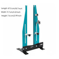 Adjustable Width Cycle Truing Stand Space Saving Mountain Bike Wheel Truing Stand Foldable Structure Bike Wheel Calibration Tool Easy to Assemble for Mechanics, Workshop, Garage