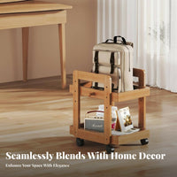 Foldable Design Foldable Multi-Tier Trolley Mobile with casters 3-Tier Foldable Cart Multifunction Household Storage No Installation Required for Office Workers, Homeowners, Living Room, Bedroom, Kitchen, Bathroom