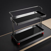 Two-Tier Storage Rack Space-Saving Countertop Rack with Trays Open Tabletop Organizer for Vanity