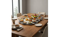 Rotatable Rectangular Rotating Serving Tray Slim Rotating Serving Tray with Eight Trays Space-Saving Rotating Tabletop Organizer Convenient for Dining Table, Parties