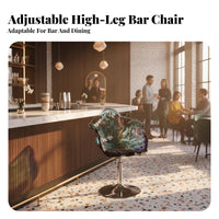 Adjustable Height Transparent floretrear High Stool 360° rotate Transparent Pedestal Chair Luxury aesthetic Household Furniture Modern Look for Interior Designers, Business Owners, Homeowners, Home Bar, Restaurant, Cafe, Kitchen Island