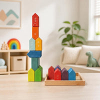 City Construction Stacking Blocks Colorful House Building Blocks Creative for Nursery