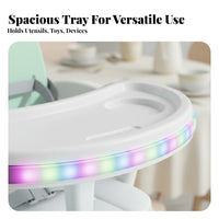 Easy to Clean Foldable Baby Feeding Chair Multi-Functional Foldable Baby Seat with Tray Stable Structure Travel High Chair Soft Cushion for Toddlers, Grandparents, Mealtime, Outdoor, Living Room, Restaurants