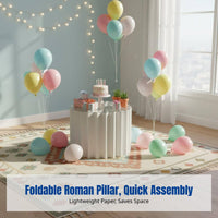 Paper Roman Pillar Display Stand, Foldable Cylinder Pedestal, Dessert Table Prop, Decorative Column for Weddings and Parties