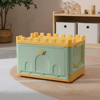 Kids Toy Storage Box Large Capacity Front Opening Toy Bin Dustproof Lid Foldable Kids Organizer for Young Children, Playroom, Nursery