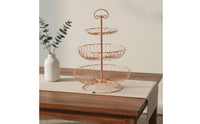 Nordic Design 3 Tier Fruit Basket Large Capacity Tiered Serving Stand Sturdy and Stable Countertop Fruit Bowl Stand Food-Grade Material for Kitchen Counter, Parties