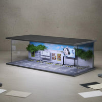 Themed Lighting 1:64 Scene Model LED Lights Lighted Display Scene Model Vivid Color Design Graffiti Street Display Scene Detailed Backdrop for Home Decor, Collection Cabinet
