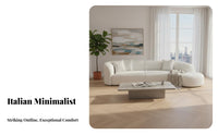 Semicircular Sofa Italian influenced Couch Curved Home Styling Furnishing for Interior Designers, Business Owners, Living Room, spa, Reception Area