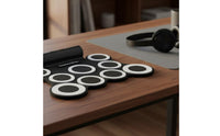 Beginner Friendly Roll-up Electronic Drum Set Built-in Speakers Portable Electronic Drum Pad Pedals Included Music Instrument Headphone Connector for Beginners, Kids, Learning, Family Entertainment