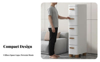 Space-Saving Narrow Drawer Cabinet Versatile Use Tight-Space Storage Organizer Large Capacity Narrow Storage Unit Minimalist Design for Homeowners, Students, Kitchen, Bathroom, Small Areas, Living Room