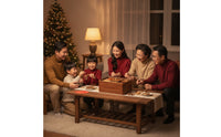 Snack Box with Transparent Lid Wooden Compartment Serving Tray Lidded Divided Serving Tray for Living Room, Tea Table