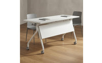 Hinged-Top Training Table Space-Saving Portable Instruction Desk Easy to Clean Presentation Desk