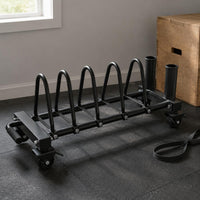 Exercise Disc Storage Rack Welded Steel Plate Storage Cart Heavy-Duty Barbell Holder Cart for Gym